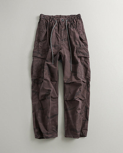 Camo Multi-Pocket Loose Straight Cargo Pants – Japanese Vintage Unisex – Pants | japanese streetwear | vintage workwear | unisex | Yamalinclothes