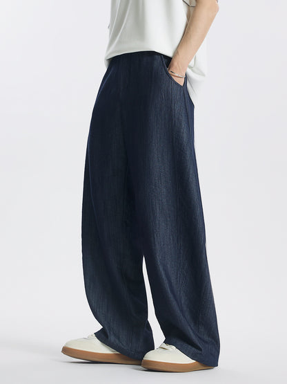 Cationic dyed denim raw color ultra-thin wrinkle-resistant casual jeans