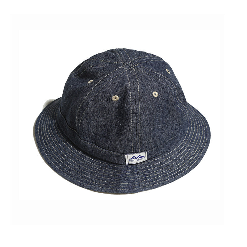 Retro Denim Bucket Hat – Japanese Vintage Unisex