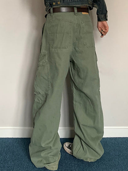 American Retro Multi-Pocket Cargo Pants – Wide-Leg Unisex