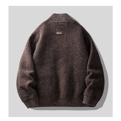 90% Duck Down Check Knit Puffer Jacket – Men's Oversized Winter Coat – Japanese vintage | yamalin clothes | Yamalinclothes