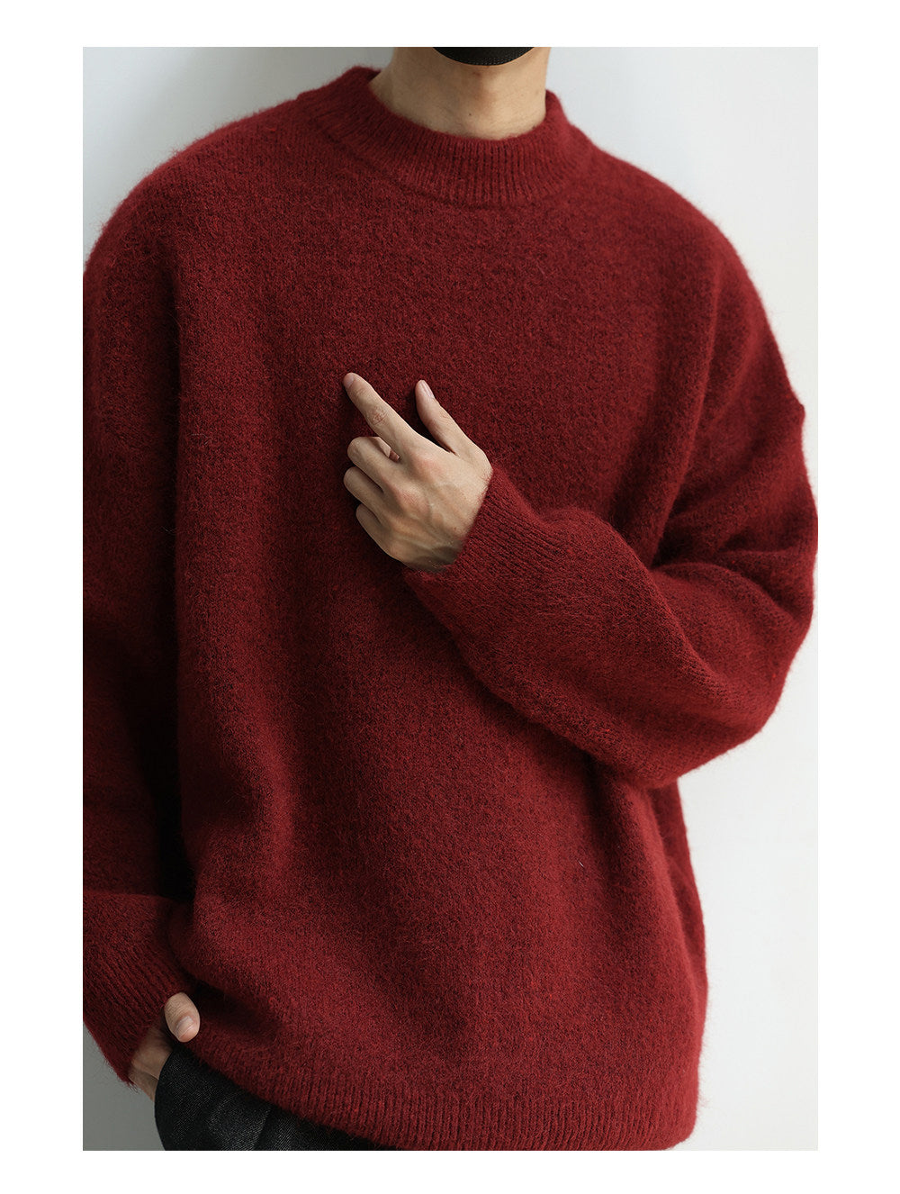 Wool Crew Neck Pullover Sweater – Japanese Warm Loose Unisex