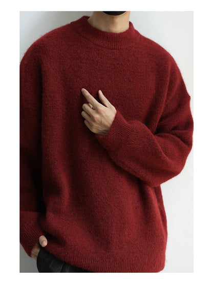 Wool Crew Neck Pullover Sweater – Japanese Warm Loose Unisex
