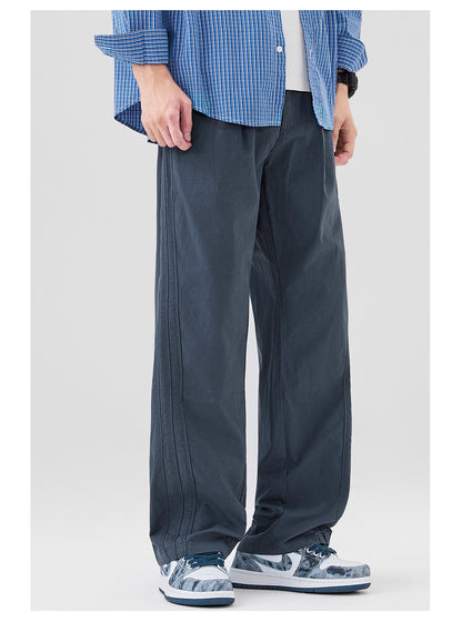 2026 Spring/Summer 170g Lightweight Japanese Cotton Straight Slacks Men's Wide-Leg Anti-Wrinkle Cargo Pants | Japanese vintage | yamalin clothes | Yamalinclothes