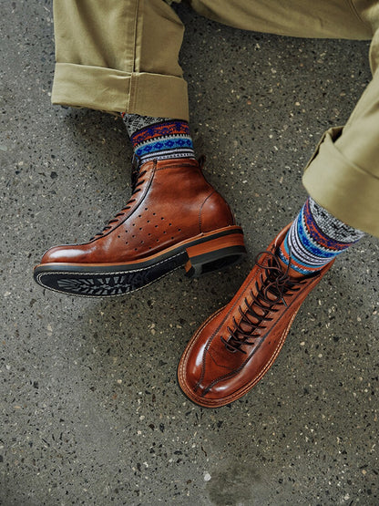 Vintage Cowhide Workwear Ankle Boots – Men's Motorcycle Riding Boots