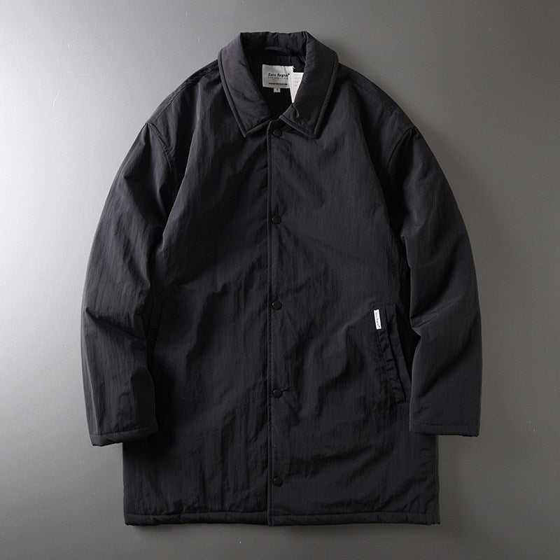 Japanese Retro Mid-Length Padded Coat – Oversized Unisex – Japanese vintage | fall outfits 2026 | fall winter outfits | classy winter outfits | lazy comfy outfits | japanese streetwear | vintage workwear | yamalin clothes | Yamalinclothes