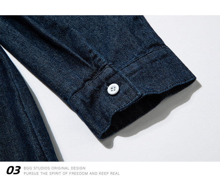 Denim Shirt – Washed Finish & Button Chest Pocket | Yamalinclothes