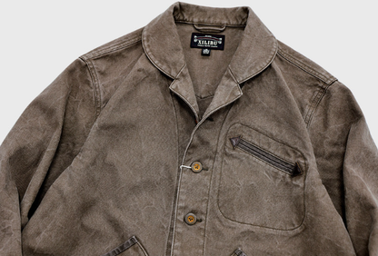 Vintage Distressed Patchwork Blazer – Deconstructed Retro Workwear Jacket for Men – Japanese vintage | yamalin clothes | Yamalinclothes