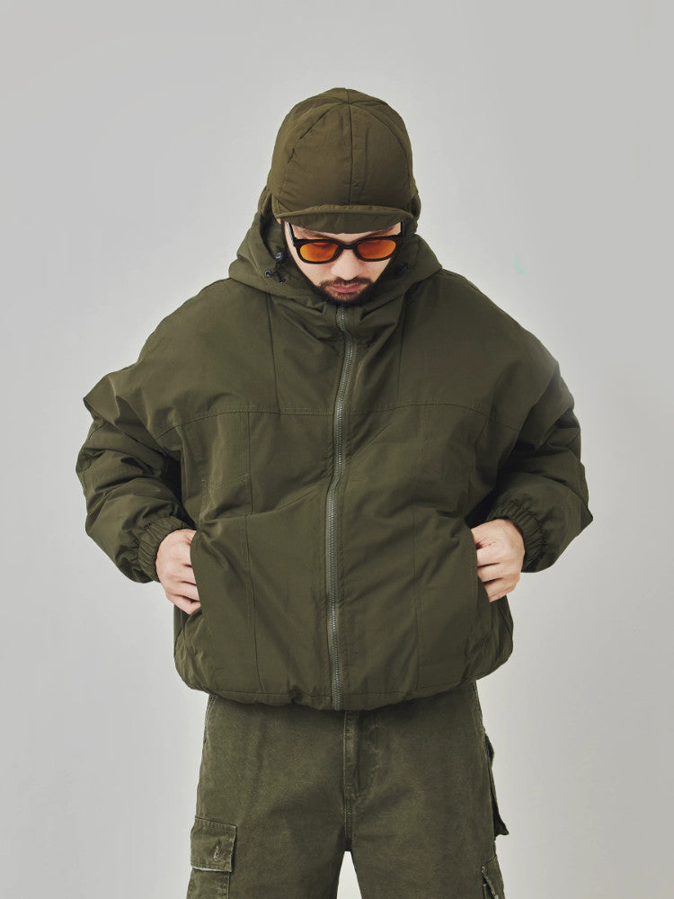 90% Down Hooded Puffer Jacket – Men's Oversized Short Warm Coat – Japanese vintage | yamalin clothes | Yamalinclothes