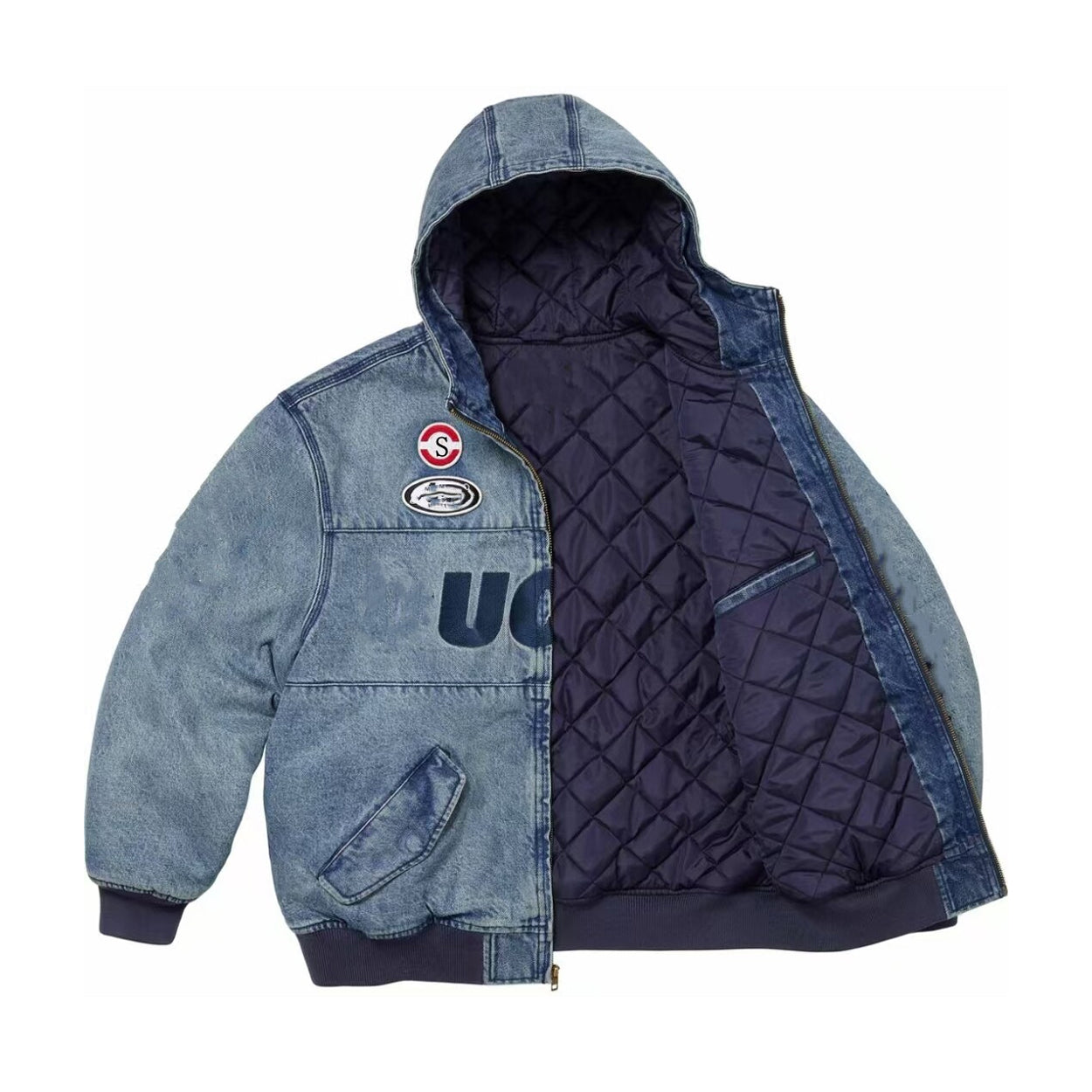 Oversized Denim Biker Jacket – Japanese Streetwear Cotton Moto Coat