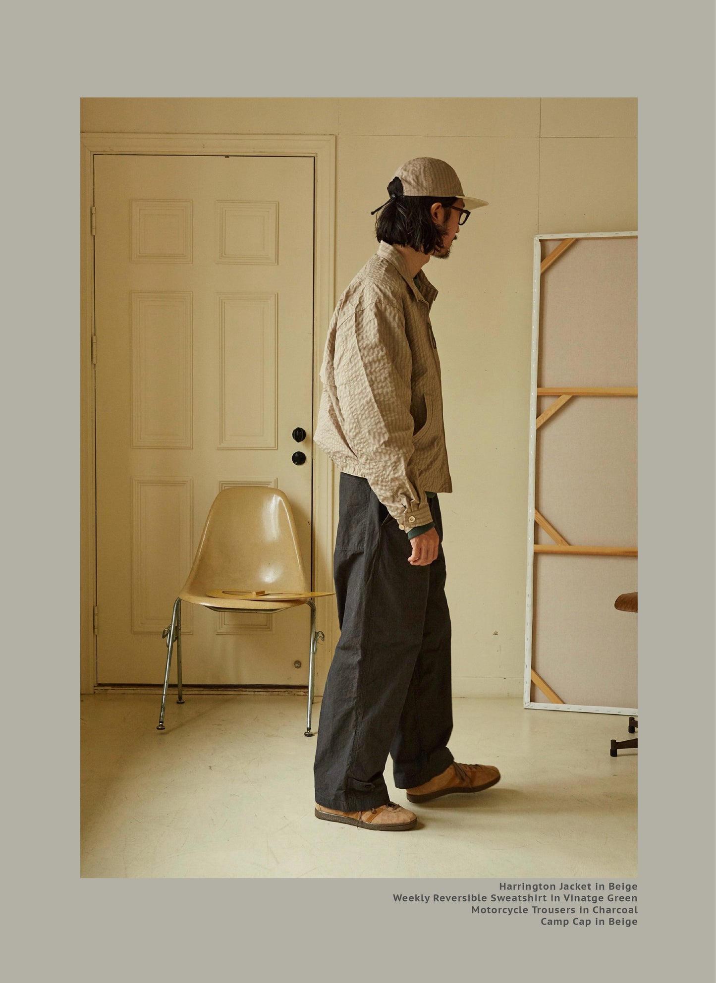 FW24 Vintage Harrington Jacquard Jacket - Yamalin Plaid Texture Memory Fabric Lapel Jacket