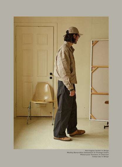 FW24 Vintage Harrington Jacquard Jacket - Yamalin Plaid Texture Memory Fabric Lapel Jacket