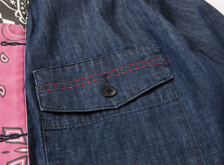 Japanese Retro Ethnic Washed Denim Kimono Jacket - Loose Vintage Workwear Shirt Robe for Men