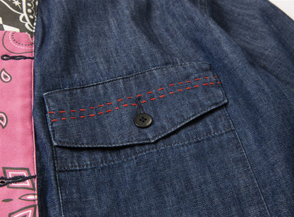 Japanese Retro Ethnic Washed Denim Kimono Jacket - Loose Vintage Workwear Shirt Robe for Men