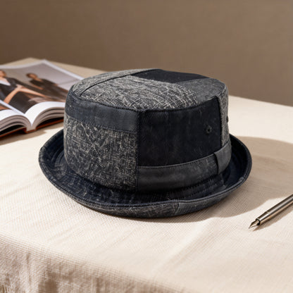 Washed Denim Wide Brim Fedora Hat – Retro Casual Breathable Unisex Sun Hat