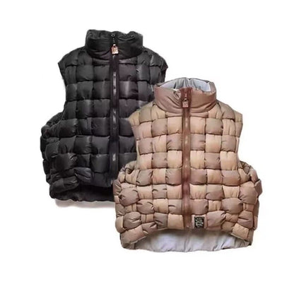 Double-Sided Cotton Woven High-Neck Vest – Warm Sleeveless Unisex – Vests | japanese streetwear | vintage workwear | unisex | Yamalinclothes