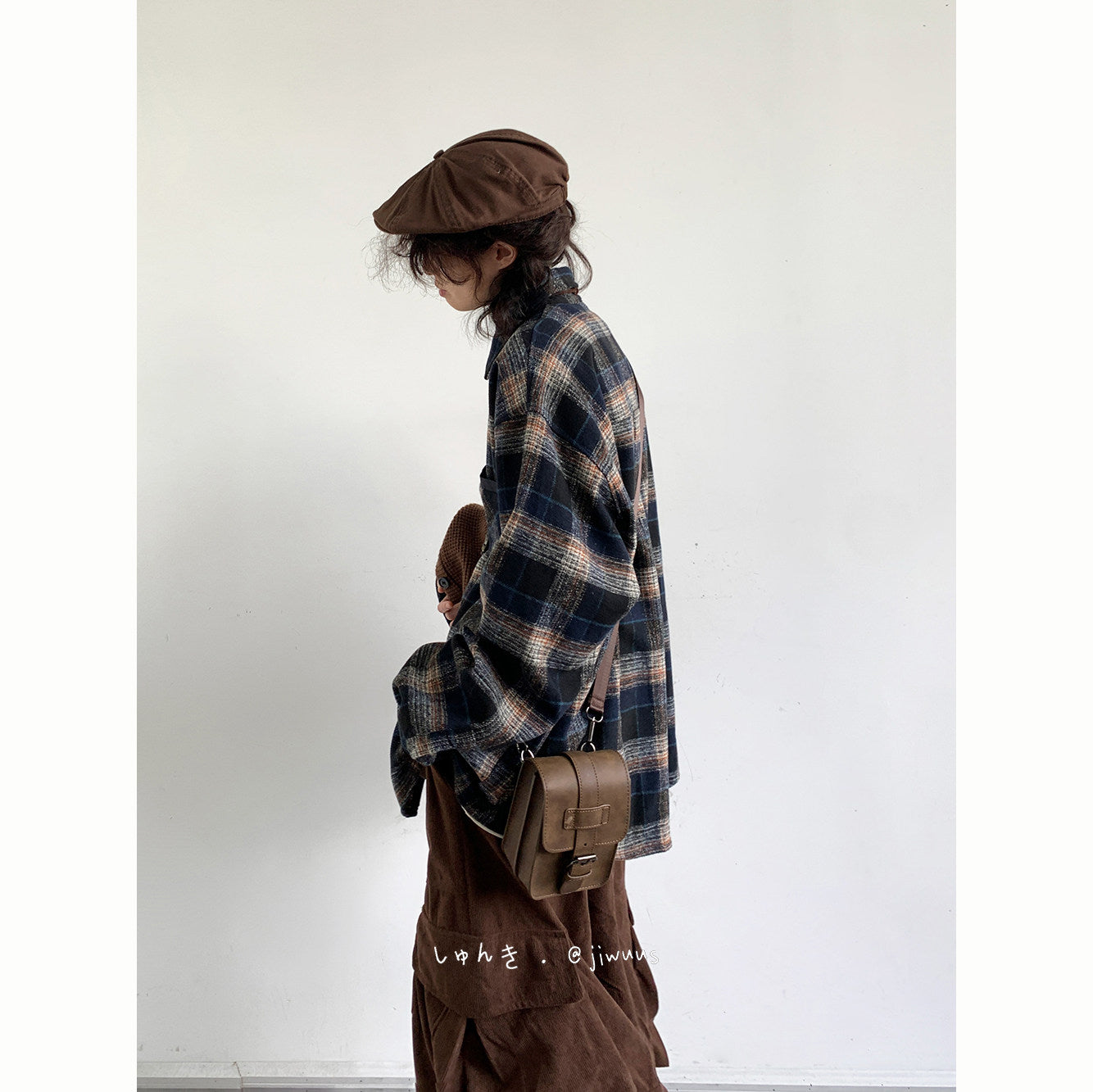 Japanese Vintage Wool-Blend Plaid Shirt – Oversized Unisex Long-Sleeve Preppy Shirt – Japanese vintage | yamalin clothes | Yamalinclothes