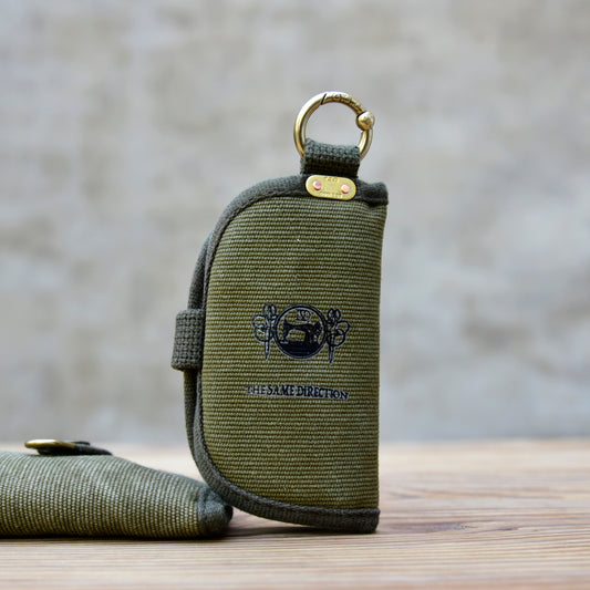 Vintage Canvas Key Pouch – Brass Hardware Artisan Gift – Japanese vintage | yamalin clothes | Yamalinclothes