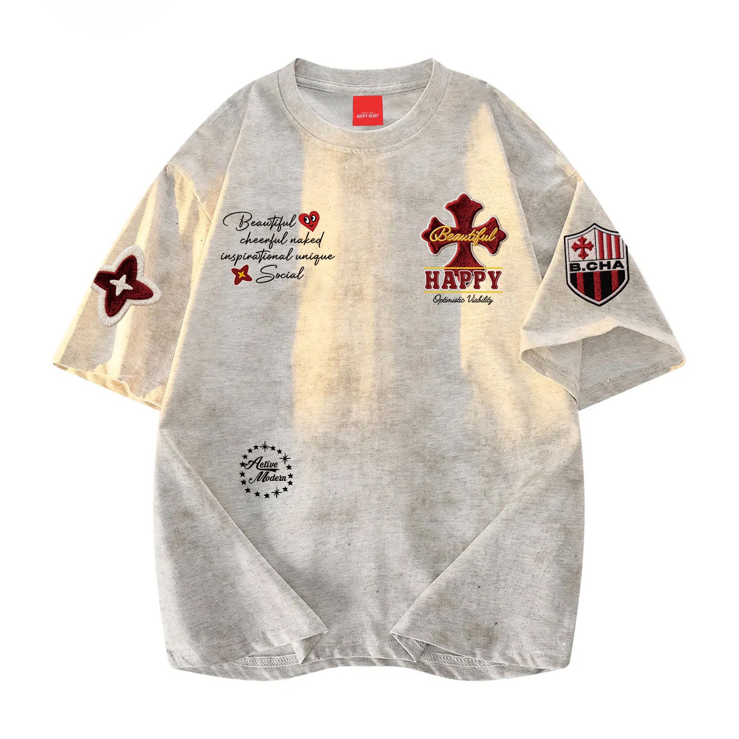 Tie-Dye Starry Cotton Crewneck T-Shirt – Loose Unisex Summer Tee