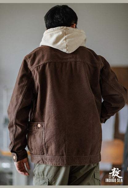 Washed Distressed Cargo Lapel Cotton Jacket – Vintage Loose Unisex