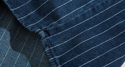 Striped Denim Shirt – Asymmetric Chest Pockets | Yamalinclothes