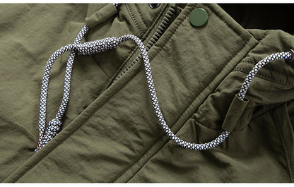Hooded Down Jacket – Drawstring Multi Pocket | Yamalinclothes
