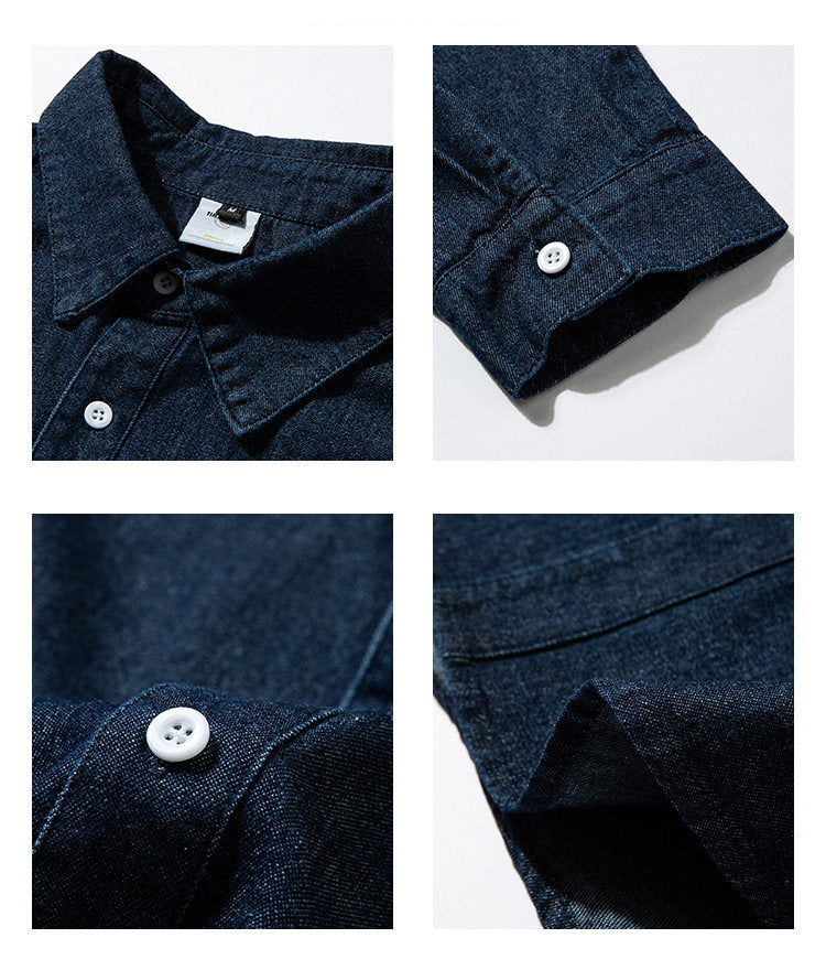 Denim Shirt – Washed Finish & Button Chest Pocket | Yamalinclothes