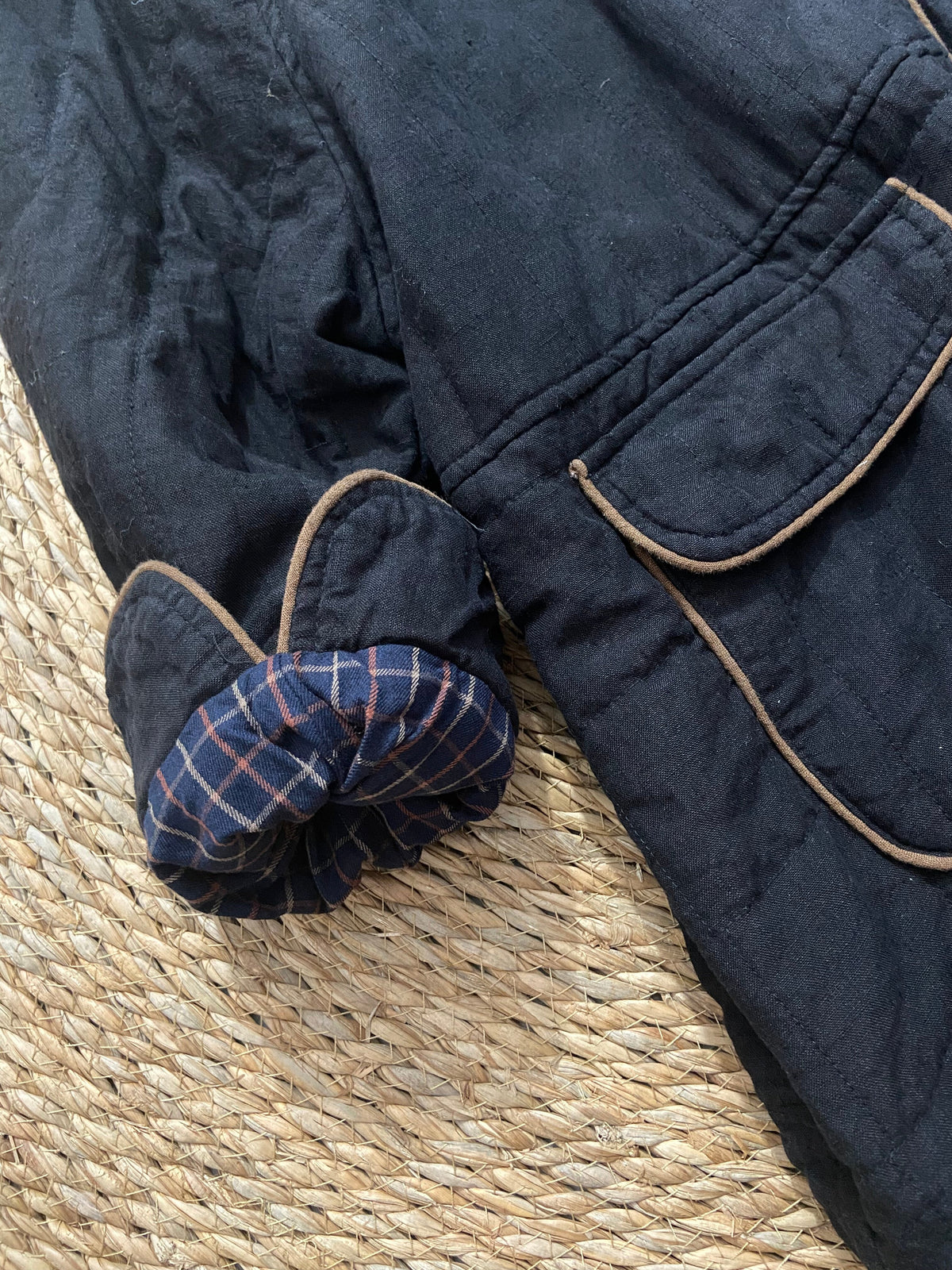Long Padded Coat – Contrast Trim & Flap Pockets | Yamalinclothes