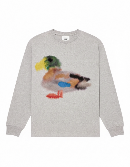 Heavyweight 260g Artistic Graffiti Little Duck Oversized Short Sleeve T-Shirt - Yamalin Streetwear (Unisex)