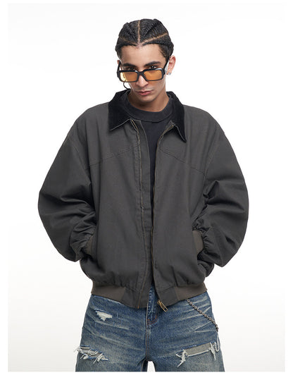 Detroit Cargo Denim Padded Winter Jacket – Retro Lapel Unisex
