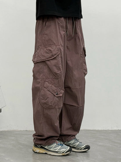 Japanese Multi-Pocket Cargo Work Pants – Men's Loose Straight-Leg Jogger
