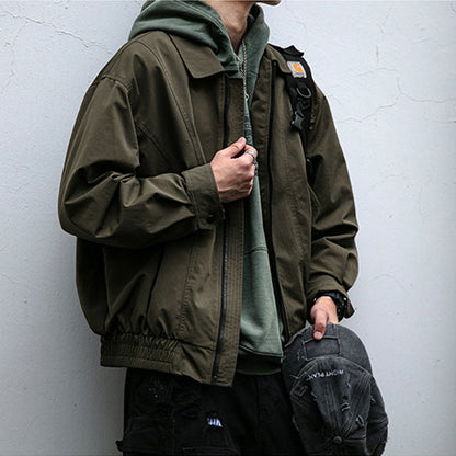 Deconstructed Lapel Cargo Jacket – Loose Vintage Unisex Streetwear – Japanese vintage | yamalin clothes | Yamalinclothes