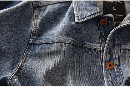 Washed Denim Jacket – Vintage Double Pocket – Coats Jackets | japanese streetwear | vintage workwear | unisex | Yamalinclothes