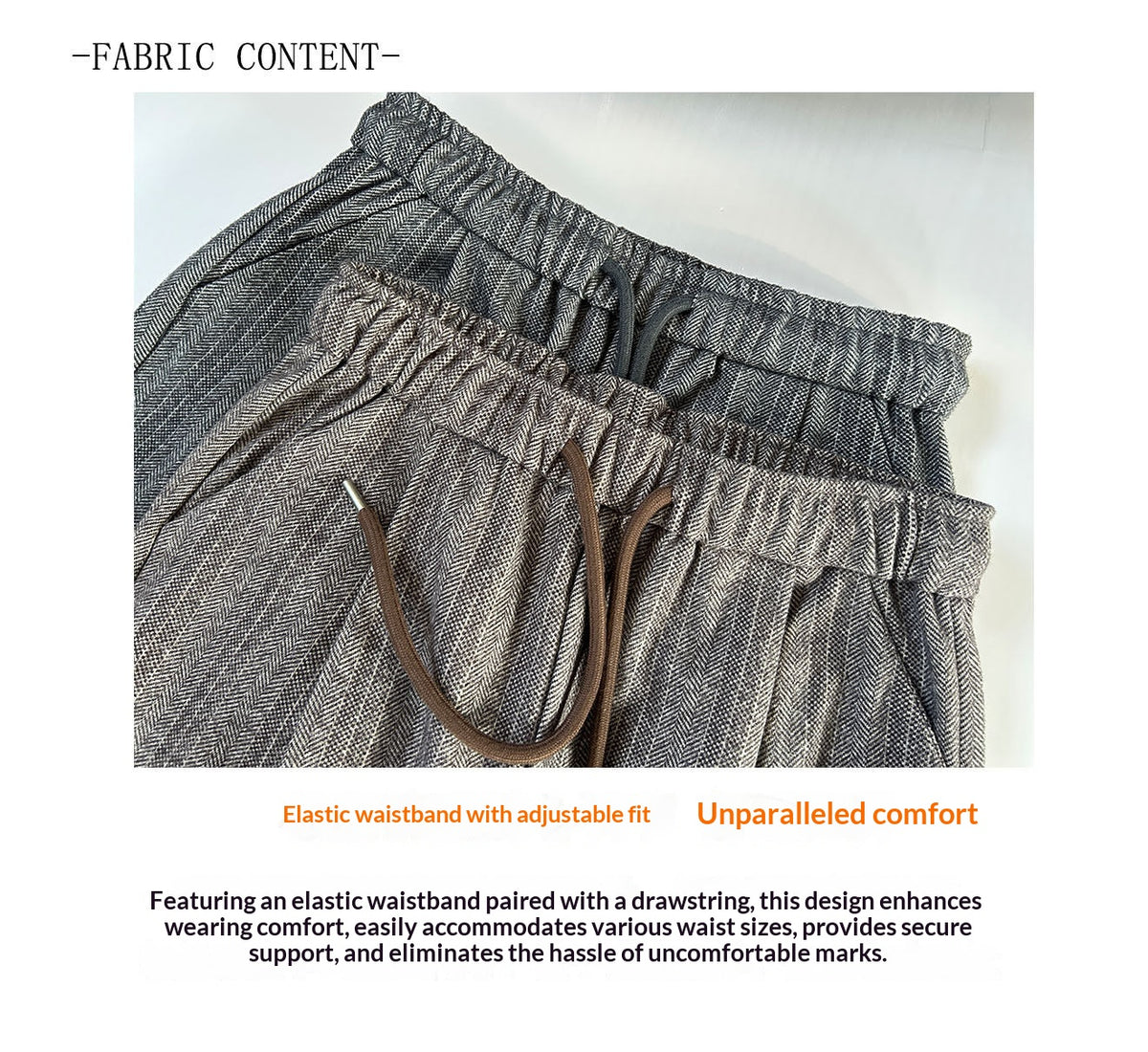 Herringbone Woolen Pants – Relaxed Straight Leg