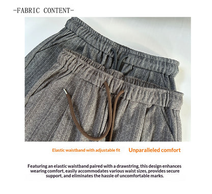 Herringbone Woolen Pants – Relaxed Straight Leg