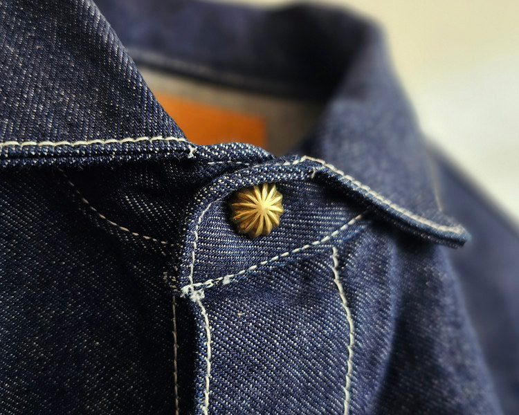 Indigo Denim Jacket – Windsor Collar – Coats Jackets | japanese streetwear | vintage workwear | unisex | Yamalinclothes