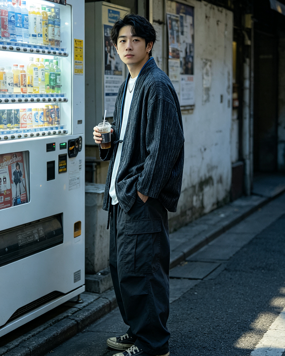 Indigo-Dyed Cotton Linen Haori Lace-Up Jacket – Chinese Japanese Unisex – Japanese vintage | yamalin clothes | Yamalinclothes
