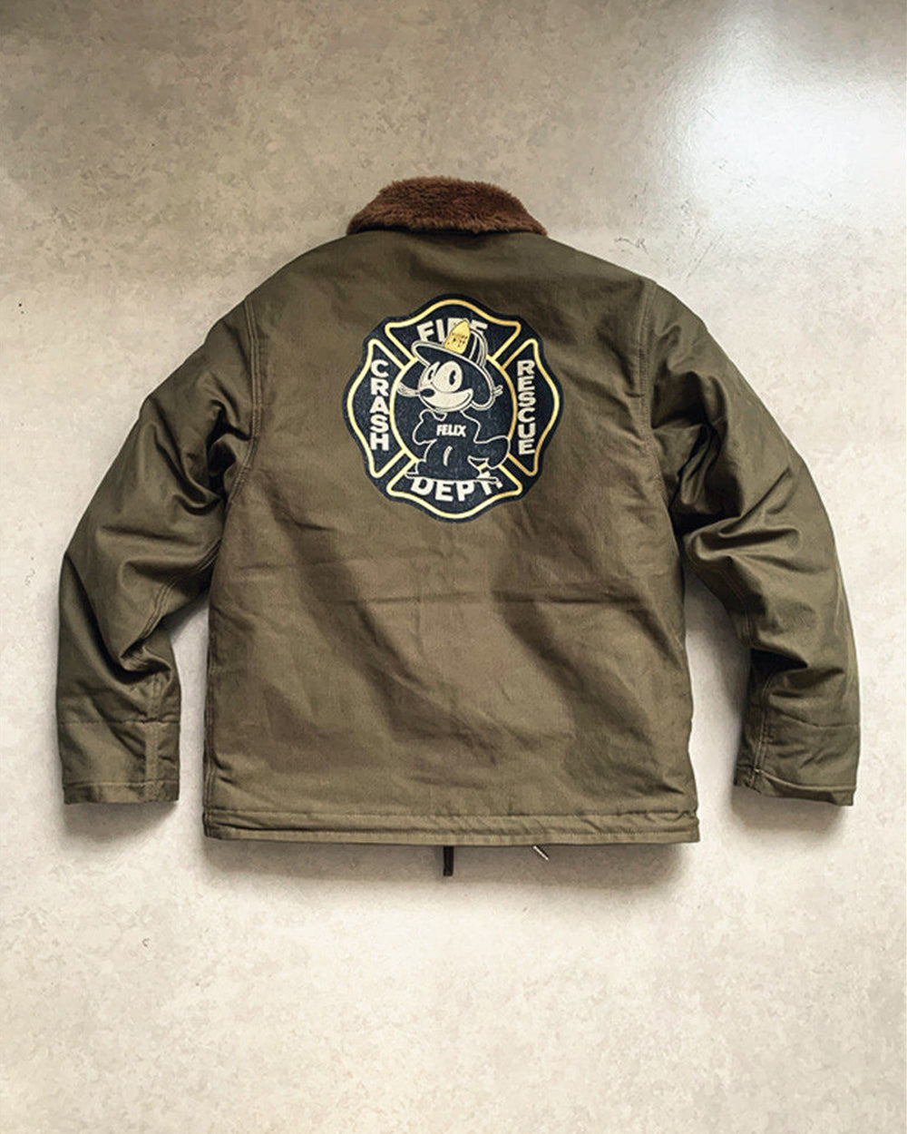 Cat Embroidery Navy Deck Jacket – Heavyweight Rip-Resistant Jungle Fabric Winter Coat – Japanese vintage | yamalin clothes | Yamalinclothes