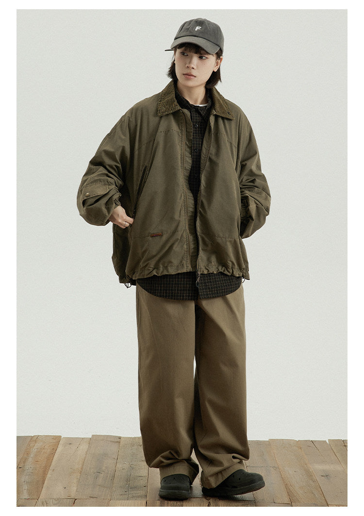 Japanese Vintage Workwear Lapel Jacket – Relaxed Unisex Chore Coat