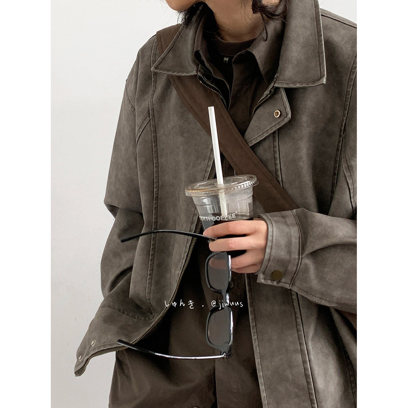 American Vintage PU Leather Moto Jacket – Unisex Loose Biker Coat