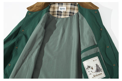 Retro Corduroy Hunting Coach Jacket – Loose Fit Rugged Outdoor Streetwear