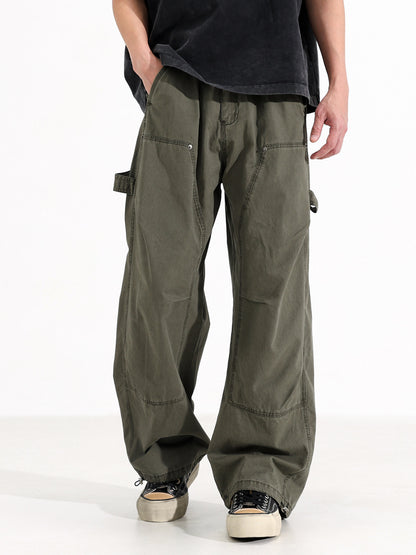 American Vintage Wide-Leg Cargo Pants – Loose Unisex Casual Spring Summer