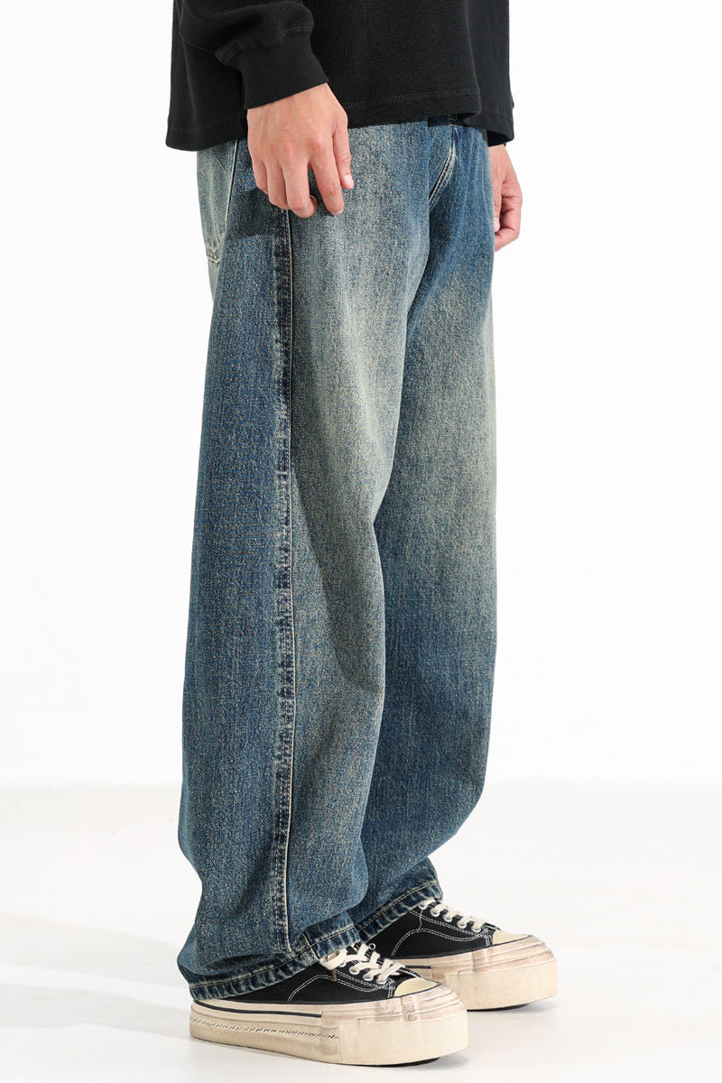 Curved-Leg Jeans – Vintage Wash & Baggy Fit | Yamalinclothes