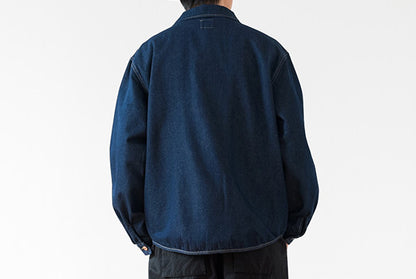 Vintage Denim Work Shirt Jacket – Loose Fit Japanese Style Cargo Shirt for Men – Japanese vintage | yamalin clothes | Yamalinclothes
