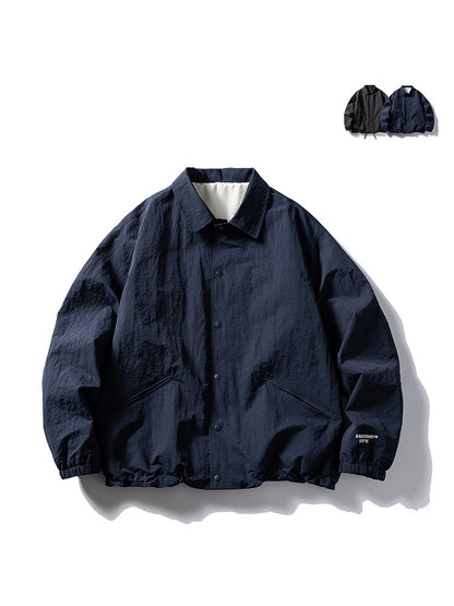 Japanese Vintage Letter Embroidered Lapel Coach Jacket – Oversized Unisex – Japanese vintage | yamalin clothes | Yamalinclothes