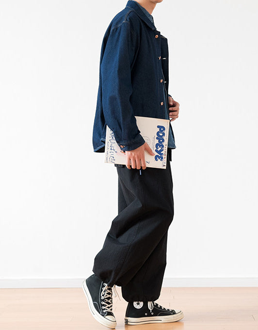 Vintage Denim Work Shirt Jacket – Loose Fit Japanese Style Cargo Shirt for Men – Japanese vintage | yamalin clothes | Yamalinclothes