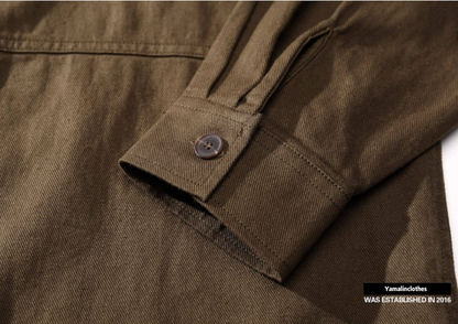 Heavyweight Utility Shirt Jacket – Men's Vintage Loose Long-Sleeve Overshirt