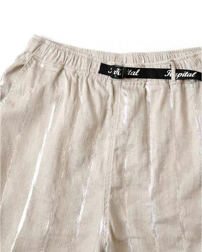 Linen Chunky Striped Shorts – Bright Color Drawstring Elastic Waist Japanese Streetwear