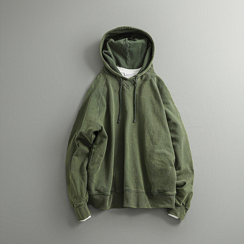 Heavyweight Washed Hooded Sweatshirt Jacket – Japanese Vintage Loose Unisex – Hoodies | japanese streetwear | vintage workwear | unisex | Yamalinclothes