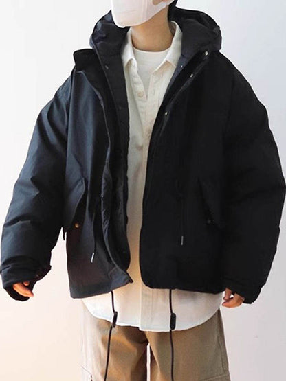 Hooded Padded Jacket – Oversized Drawstring Fit | Yamalinclothes